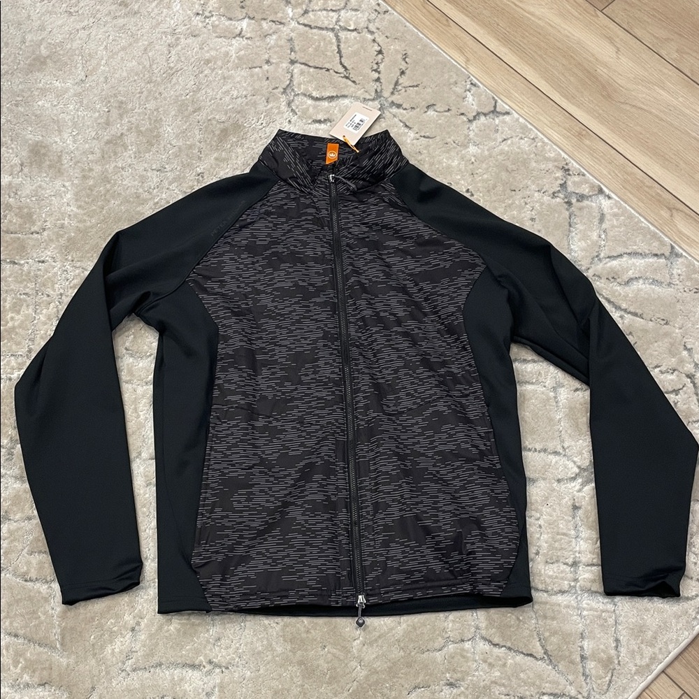 New Peter Millar merge elite Black and Gray Full-Zip Jacket